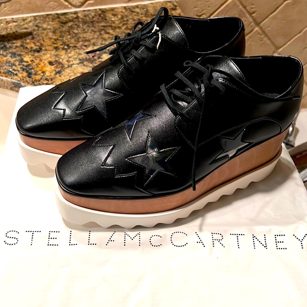 STELLA McCartney Elyse Transparency Stars Platform Shoes ( Black in size 37)